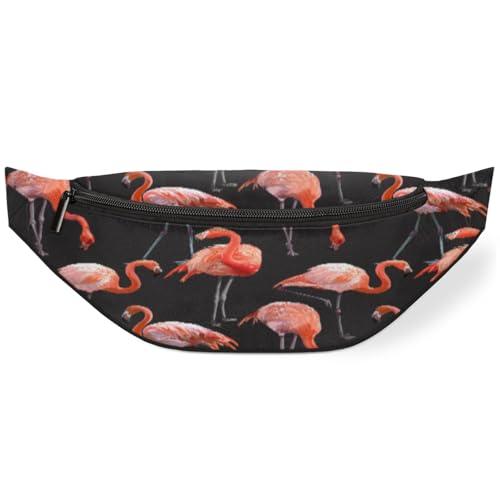 Hüfttasche mit Flamingo-Muster, Bauchtasche für Herren, Damen, Kinder, Mädchen, Jungen, Flamingo-Bauchtasche, Sport, Wandern, Laufen, Geldbörse, Gürteltasche, farbe, M, Taschen-Organizer