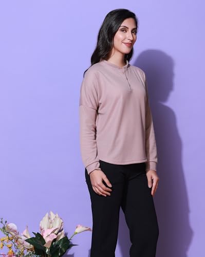 Image of Zilcon Womens Waffle (Cotton) Color Block Fashion Long Sleeve Crew Neck Spring Summer Winter Casual Loose T Shirts Tops