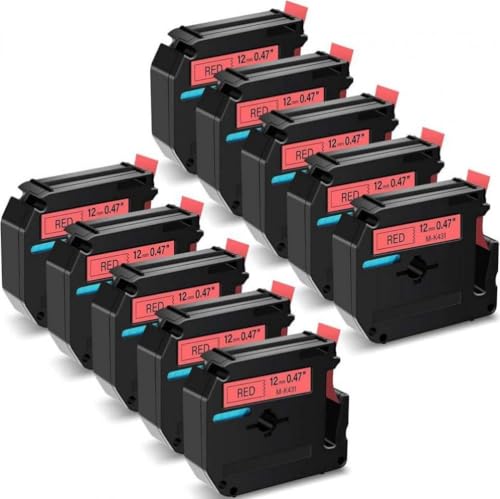 ���x���e�[�v 5�p�b�N M231 M-K231 MK231 M-231 PT-45M PT-90 PT-70BM PT-85 �ɑΉ�(10PK Black on Red)