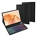 Produktbild NUOYOOU Tastatur Hülle für Xiaomi Redmi Pad SE 11 Zoll 2023, TPU Rückseite Schutzhülle mit 3 Bereich 7 Farbe Beleuchtete Abnehmbarer Kabellose QWERTZ Tastatur, Schwarz