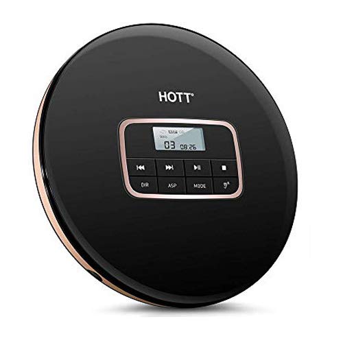 Best Cyber Monday 🔥 Portable CD Player with Headphones, HOTT Personal CD Walkman Music Player with LCD Display, Skip Protection Shockproof Anti Scratch Function, Support CD, MP3 CD, CD-R, CD-RW Format - Black