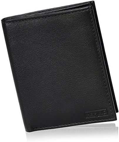 HEMING Portafoglio uomo slim nero – 100% pelle – Portafoglio uomo piccolo sottile – Portafoglio porta carte di credito – Porta soldi e carte di credito – Portacarte uomo pelle – Portafoglio compatto