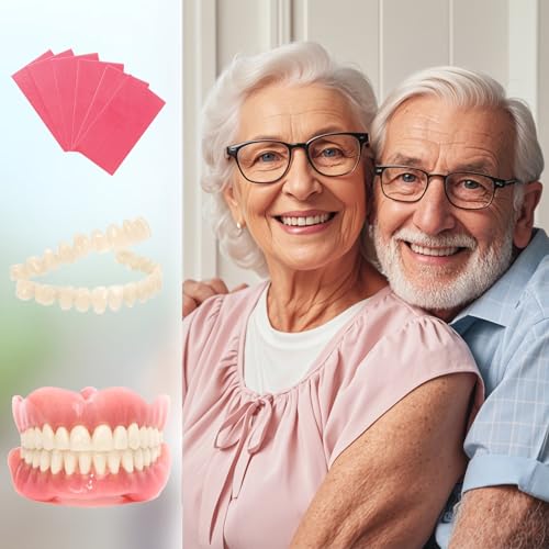 DIY Denture Kit: Complete Set of Upper and Lower Fake Teeth for Your Home Smile Makeover-M01