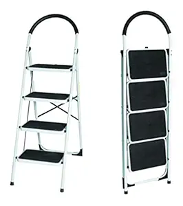 DORTEL Family USE- 4 Step Ladder DTLD-003 Silver Finish