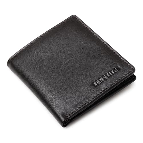 Image of TANSTITCH Hunter Brown Bi-Fold Wallet | Compact and Travel Friendly Structure | Durable, Contemporary, and Sophisticated | Premium Textured Leather | Proudly Made in India (Dark Brown)