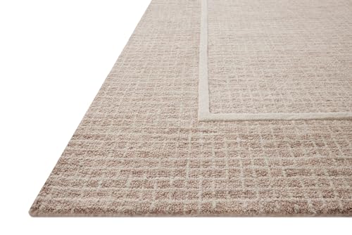 Image of Loloi Chris Loves Julia Briggs Blush /Ivory 9'-3 inch x 13' Area Rug | BRG-01 Approx. 9x13 Pink Living room Dining room Bedroom, Minimalist, Muted, Hand-Tufted, Area Rug