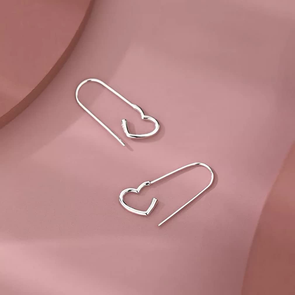 WBDWWTD Ohrstecker aus Sterlingsilber in Herzform für Damen, Hochzeitsschmuck, Pendientes-Zubehör
