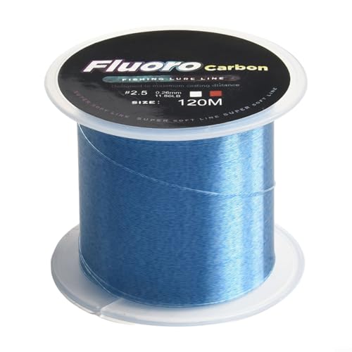 Fluorocarbon Fishing Line – 120M Low-Visibility, Abrasion-Resistant Soft Leader for Saltwater & Freshwater, Carbon Fiber Coated, 4.13–34.32 lb(Bule spots7)