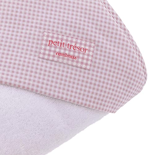 Serviette de bain a capuche Cambrass rose 100x100 cm pour eviter les frissons - 3