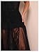 Verdusa Women's Plus Size Lace Mesh Sheer Maxi Skirt Flowy Flared High Waisted Tulle Skirts Black XX-Large Plus