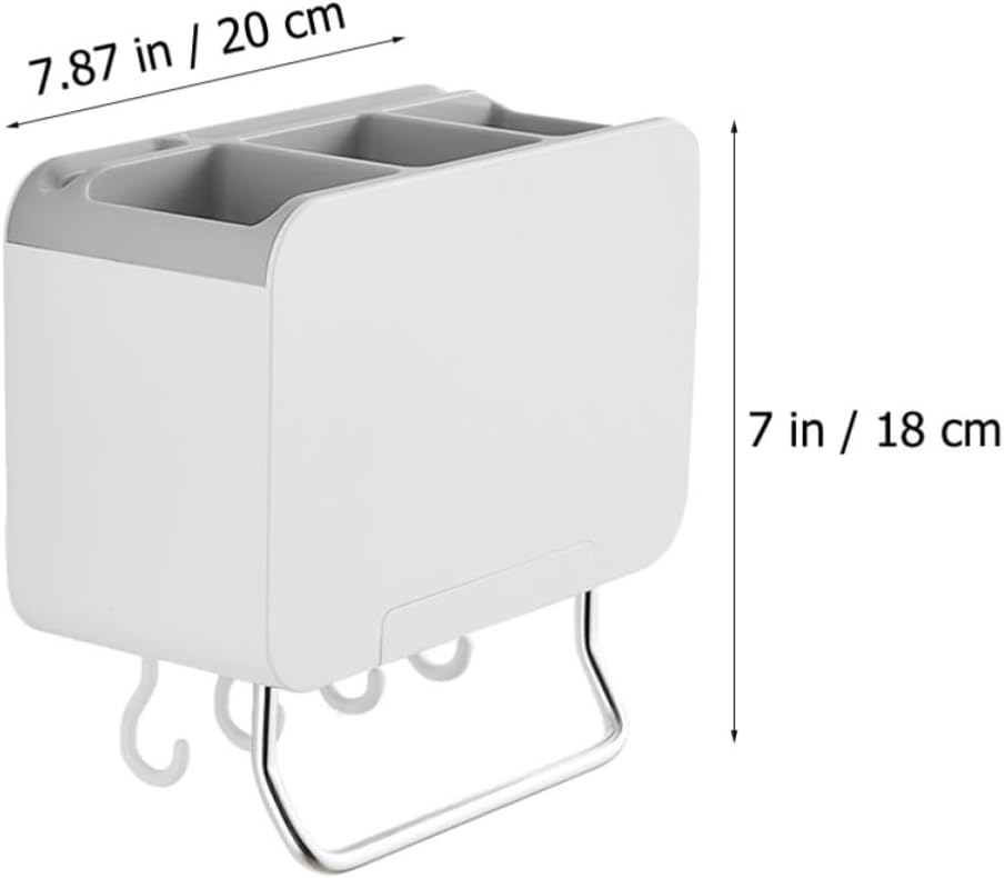 Wall Mounted Chopsticks Holder with Cutlery Drainer, Kitchen Organizer Made of Abs and Space Aluminum, Multi-functional and Stylish Utensil Rack for Efficient Kitchen Storage