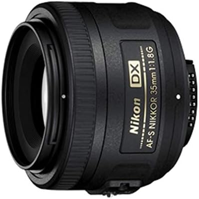 Nikon AF-S DX NIKKOR 35mm f/1.8G Lens with Auto Focus for Nikon DSLR Cameras, 2183, Black
