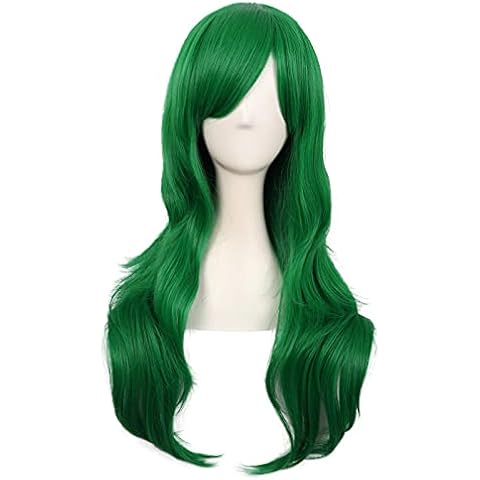 MapofBeauty 28 Zoll/70 cm Langes Lockiges Seitenschläger Haarspitzen Kostüm Cosplay Perücke Cover
