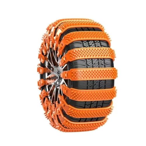 10 PCS Snow-Chains Easy Install Tire-Chain for BRZ/Toyota GT86, Reusable Emergency Winter Tire Traction Portable Car Tires Muddy Roads Driving,A/Orange