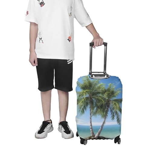 Sea Palm Trees Travel Luggage Cover Anti-scratch Suitcase Cover Elastic Suitcase Protective Cover Fits 19-32 Inch Luggage L 7