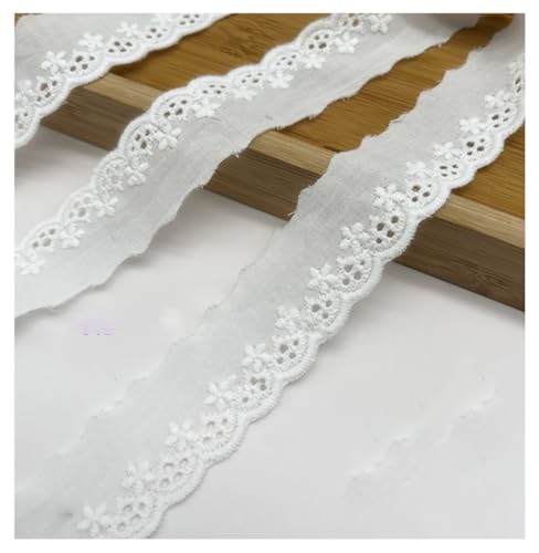 Yurosiay Cinta de encaje de 100% algodón, bordada vintage, borde de encaje para coser, ribetes de encaje, por metros, cinta decorativa, ribete, manualidades, bodas