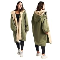 OHS Trockenmantel für Erwachsene, zum Umziehen der Privatsphäre, für Damen, Herren, Schwimmen, Surfen, Handtuch, Schwarz, Leopardenmuster, khaki, S-M – Ansicht 1