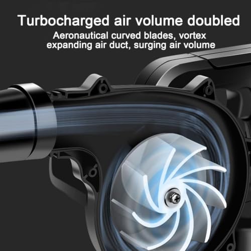 Image of 2 in 1 Cordless Air Blower & Vacuum Cleaner 48V Rechargeable | Handheld Leaf Blower for Car, Home, Garage, Keyboard Cleaning | Portable Dust Blower with Battery & Accessories