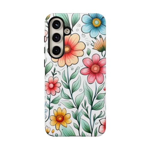 Coque S24 Plus fleurie rigide pour éviter les rayures avec style