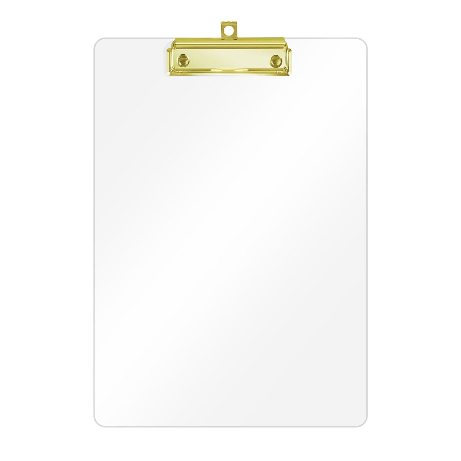 Honagu Portablocco in acrilico trasparente, in plastica trasparente con clip dorata, foro per appendere nascosto, formato A4, formato lettera, per infermieri, studenti d'arte, insegnanti, forniture