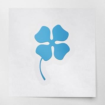 2 Pcs - Decal Stickers of Solid Four Leaf Clover Azure Blue Premium Waterproof Vinyl Decal Stickers for Laptop Phone Accessory Helmet Car Window Mug Tuber Cup Door Wall ANDSKUS559641BE070722