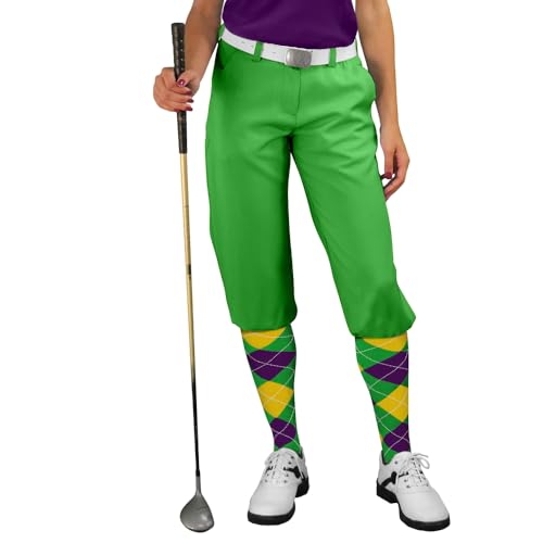 Golf Knickers Lime Womens 'Par 3' - Microfiber - Size 6