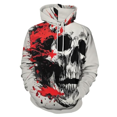 Sweat à capuche crâne 3D pour rester au chaud avec un pull tendance
