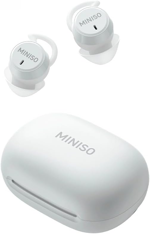 MINISO MS217 Sleep Earbuds, Mini in-Ear Design for Side Sleepers, Real-Time AI Translation, 165 Languages & 8 Translation Mode, Clear Calls and Music, Bluetooth 6.0, Ideal for Sleep/Work.Off White