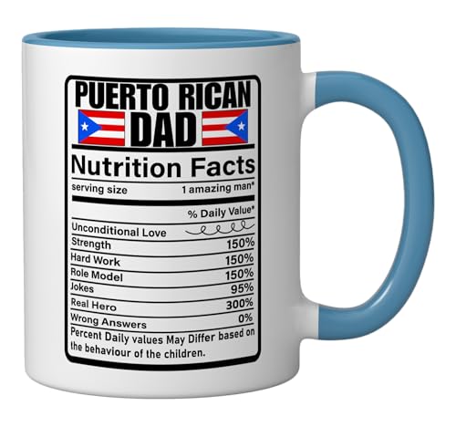 Taza de cerámica Boricua Puerto Rico 11 onzas azul/blanco miniatura 2