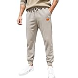 Lässige Jogginghose mit lockerer Passform und Taschen – leichte Bequeme Sporthose für Alltag Outdoor-Aktivitäten(Khaki,XL)