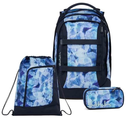 Satch Pack Schulrucksack Set 3tlg. inkl. Schlamperbox und Sportbeutel (Blurry Sky)