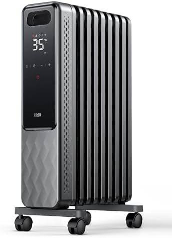 Dreo Oil Filled Radiator, Electric Radiant Heaters for indoor use Large Room, Child Lock, 4 Modes, Overheat & Tip-Over Protection, 24h Timer, Digital Thermostat, Quiet, 2000W