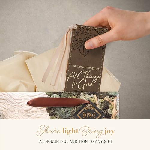 Image of Christian Art Gifts Faux Leather Scripture Bookmark: All Things for Good