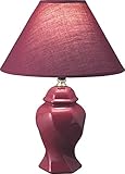 S.H. International Curved Table Lamp 15'H - Burgundy