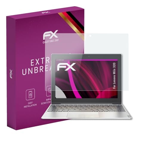 atFoliX Lámina Protectora de plástico Cristal compatible con Lenovo Miix 320 Película Vidrio, 9H Hybrid-Glass FX Protector Pantalla Vidrio templado de plástico