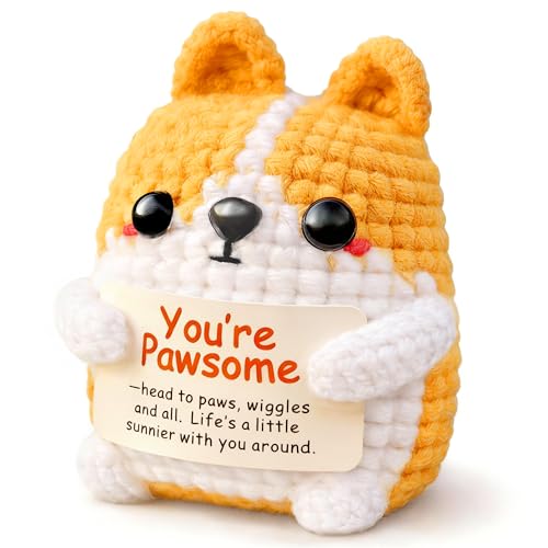 Corgi Gift for Corgi Lover, Cute Positive Animals Crochet Dog - image 1