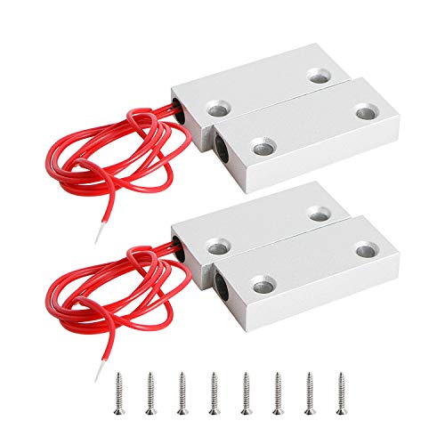 Aoje-Link MC-52 NO Wired Magnetic Switch Door Window Reed Switch Micro Alarm Magnetic Contact Security Silver Gray 2pcs