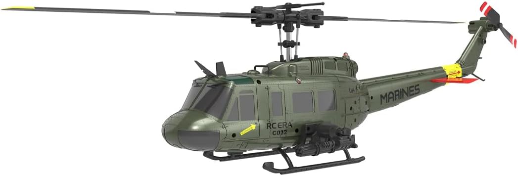C032 UH-1 Huey Flybarless RC Era Helicopters for Adults Beginners, 1/48 Scale 6CH 2.4G 6-Axis Gyroscope Stabilization, with Altitude Hold & 3D Inverted Flight for Adults Enthusiasts