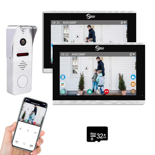 Verdrahtete Video-Türklingel Gegensprechanlage Wohnung 10-Zoll-Touch-Monitor-System 1080P Video-Eingangstürsprechanlage Türkamera TUYA WiFi Smart Home Türsprechanlagen (1 Türklingel+2 Monitor)