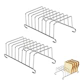 DAWRIS 2 supporti per tostapane in acciaio inox – 8 fette per friggitrice ad aria calda e forno, supporto per pane argentato per airfryer, accessori da cucina e sala da pranzo