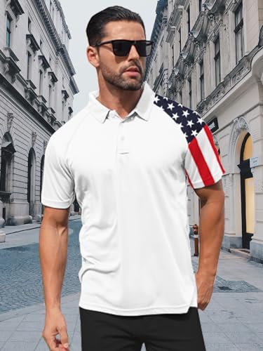 Image of ZITY Men's Golf Short Sleeve Moisture Wicking Polos with Print Patterns