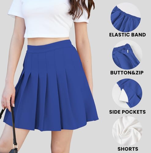 Image of SANGTREE Girls Women's Pleated Skirt, Elastic Waist Uniform Skirt, 2 Years - US 4XL