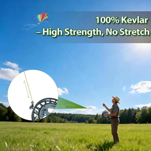 image for 9KM DWLIFE Kevlar Kite String, 70lb 1000Ft, Braided Kevlar Line, Low S