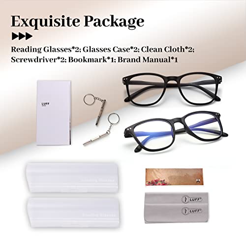 LUFF 2PCS óculos de leitura leves com dobradiças de mola Vogue Computer Reader