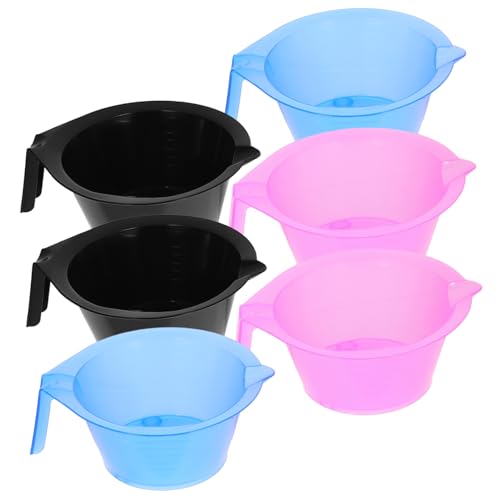 PACKOVE 6pezzi Ciotole Per Trasparenti Abs Professionali Per Mèches Kit Salone Per Controllo Quantità Fondo Triangolare Stabile