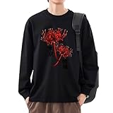 [イクジフ] 東京喰種 彼岸花大きいサイズ スウェットシャツ 100%綿 カジュアル ゆったり 体型 ファッション 普段着 通勤 おしゃれ 春 秋 冬 XL