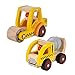 Wooden Push Car Toys for Infants 12-18 Months, 2 Pcs Baby Vehicle Toys Hand Push Car for 1 2 Year Old Boys Girls (Cement Truck + Road Roller)