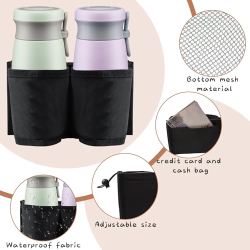 Image of Luggage Cup Holder, Free Hand Luggage Cup Holder for Suitcases Luggage Travel Cup Holder Essential Luggage Accessories Gift for Travelers Flight Attendants (Black)