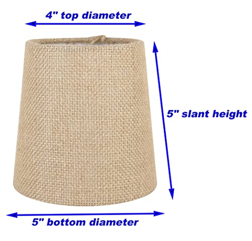 Meriville Set Of 5 Natural Burlap Clip On Chandelier Lamp Shades, 4-Inch By 5-Inch By 5-Inch #TOP2