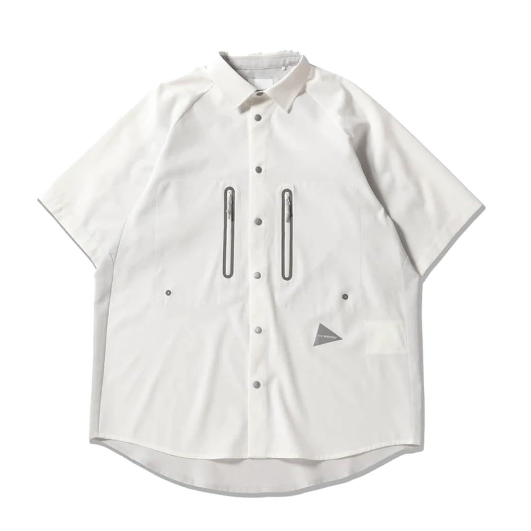 and wander テック ショートスリーブ シャツ オフホワイト 3 and wander テック ショートスリーブ シャツ オフホワイト 3 and